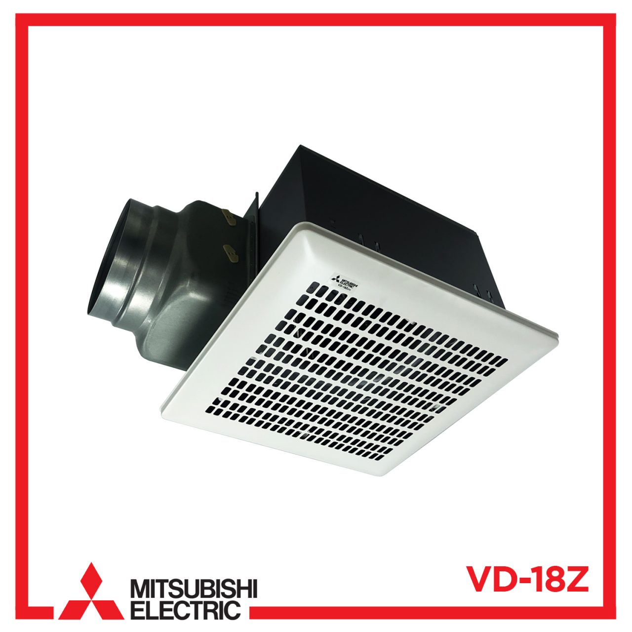 Mitsubishi VD-18Z Ducted Exhaust Ventilation Fan with White Metal